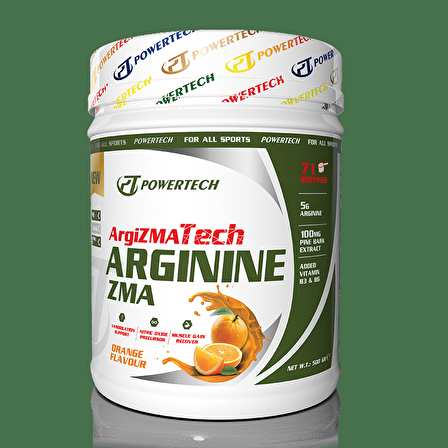 Powertech ArgiZmaTech Arginine Zma 500 Gr Portakal Aromalı 5 Gr Arjinin 71 Servis