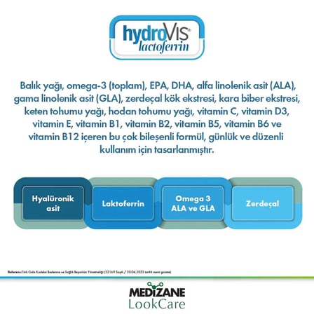 Medizane LookCare HydroVIS Lactoferrin Gıda Takviyesi - 30 Kapsül