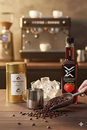 Aromax Çilek Aromalı Konsantre Şurup 700 ml| Kokteyl, Kahve, Smoothie ve Tatlılar İçin Profesyonel Kullanım