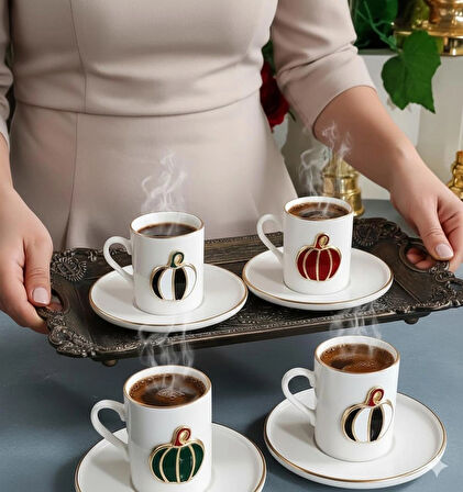 REGNA HOME Fine Living MİX PUMPKİN 8 PARÇA 4 KİŞİLİK KAHVE FİNCANI