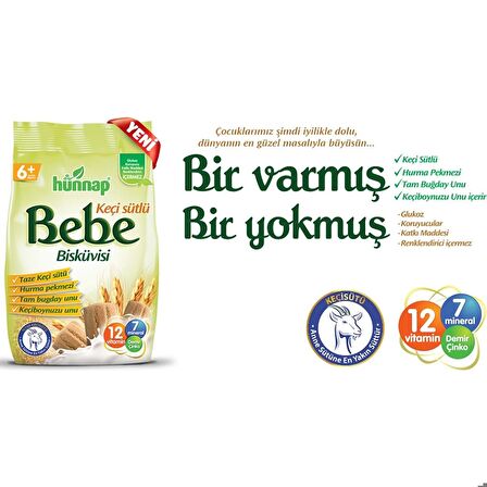 Hünnap Bebe Bisküvisi Keçi Sütlü 400 gr 8'li Set (Toplam 3200 gr)