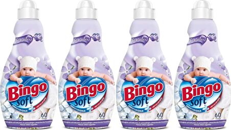 Bingo Soft Çamaşır Yumuşatıcı Konsantre 1440 ml Sensitive (Hipoalerjenik) (4'lü Set)