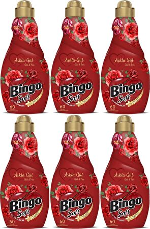 Bingo Soft Çamaşır Yumuşatıcı Konsantre 1440 ml Aşkla Gül (Gül & Iris) (6'lı Set)