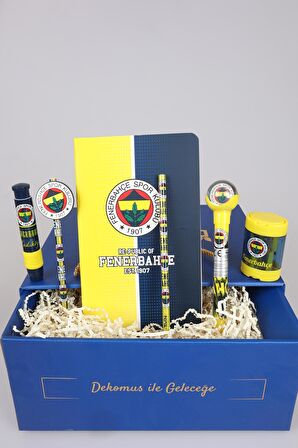 Lisansli Fenerbahçe Noktali Defter,2'Li Kurşun Kalem ,Kalemtıraş,Silgi Ve Versatil Uçlu Kalem Seti 