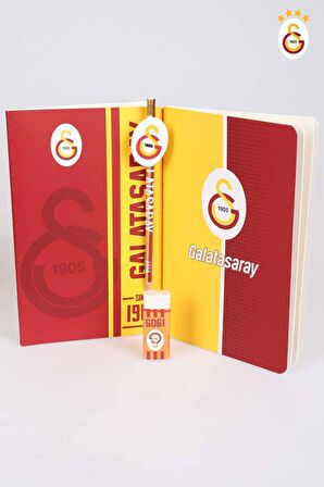 LİSANSLI GALATASARAY NOKTALI DEFTER,KURŞUN KALEM VE SİLGİ SETİ 