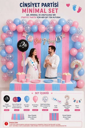Dehaparty Cinsiyet Partisi Minimal Set Çok Renkli