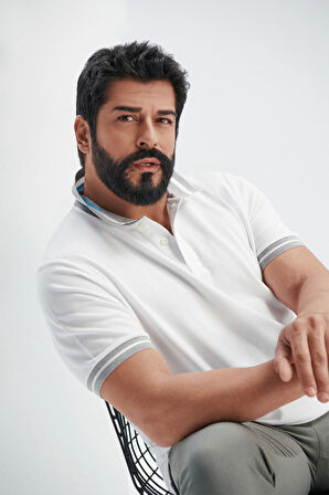 Erkek Beyaz Slim Fit Dar Kesim %100 Pamuk Kıvrılmaz Polo Yaka Tişört
