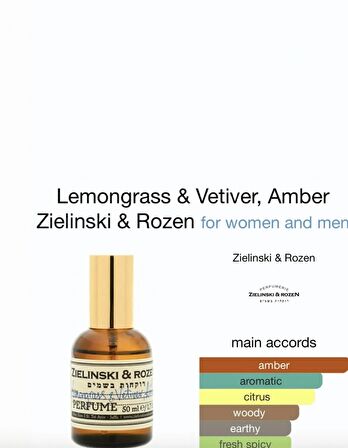 Perfume Lemongrass ve Vetiver Amber Edp 50 ml Parfüm