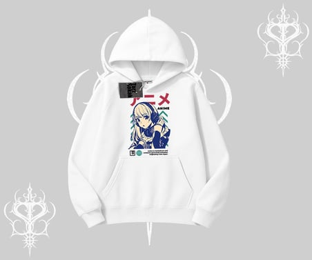 Kapşonlu Sweatshirt Anime Kız Desenli Japon Tarzı