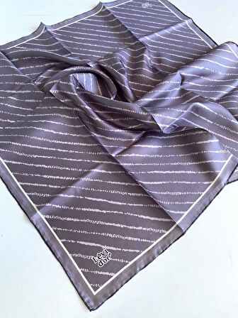 Levidor Tivil Saf İpek Eşarp 49367 Lila Karışık Desen