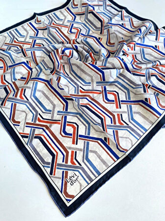 Levidor Tivil Saf İpek Eşarp 49405 Krem Karışık Desen