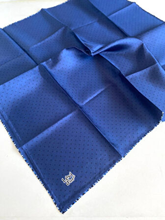 Levidor Tivil Saf İpek Eşarp 49356 Lacivert Karışık Desen