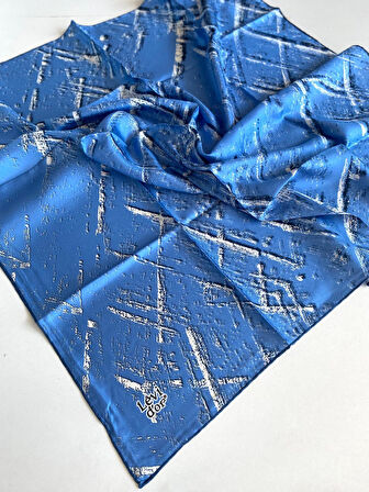 Levidor Tivil Saf İpek Eşarp 49360 Mavi Karışık Desen