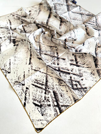 Levidor Tivil Saf İpek Eşarp 49361 Krem Karışık Desen