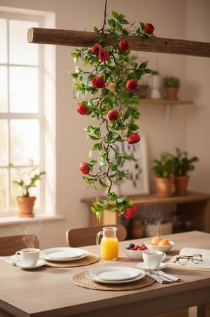 Yapay Çiçek Sarkan Doğal Dallı Kırmızı Erengüllü 70cm Yapay Sarmaşık