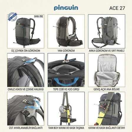 PINGUIN ACE 27 SIYAH SIRT CANTA