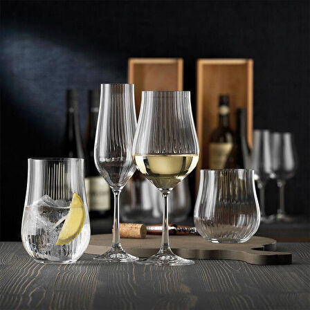 Bohemia Kristal Tulipa Jumbo Optikli 6’lı Meşrubat Bardak Takımı 450 ML  