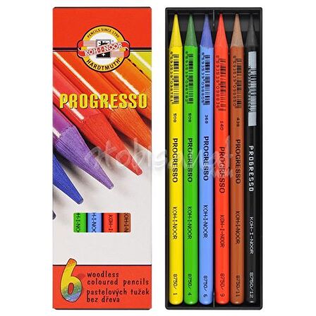 Koh-i-Noor Progresso Kuru Boya Kalemi 6lı Set