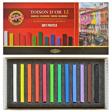 Koh-i-Noor Toison Dor Soft Pastel Köşeli 12li (8582)