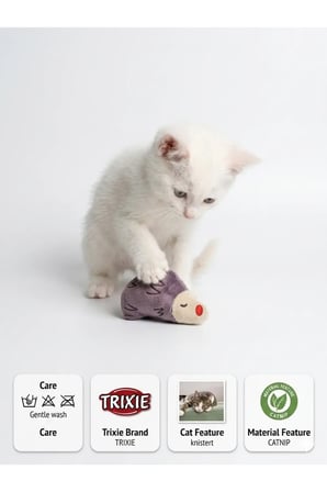 Yumuşak ve hışırtılı kirpi kedi oyuncağı kedi otlu doğal