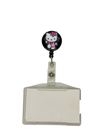 Hello Kitty Temalı Pleksi Baskılı Yoyo Kartlık Yoyo Yaka Kartlığı
