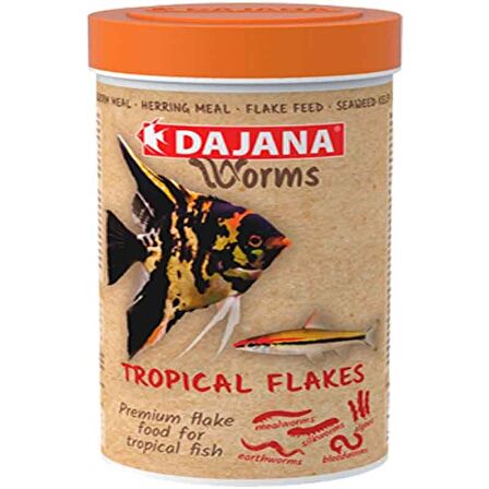 Dajana Worms Tropical Flakes Akvaryum Balık Yemi 250 Ml