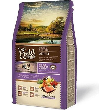 Sam's Field Hypo Allergenic Somonlu Patatesli Düşük Tahıllı Yetişkin Köpek Maması 2,5 Kg