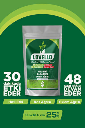 LOVELLO Kinesio Korea Ginseng Bandı Kas ve Eklem Isıtıcı Rahatlatıcı Painless Bant 25 Adet