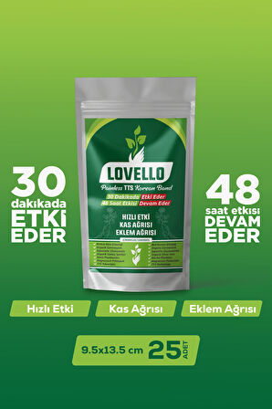 LOVELLO Kinesio Korea Ginseng Bandı Kas ve Eklem Isıtıcı Rahatlatıcı Painless Bant 25 Adet