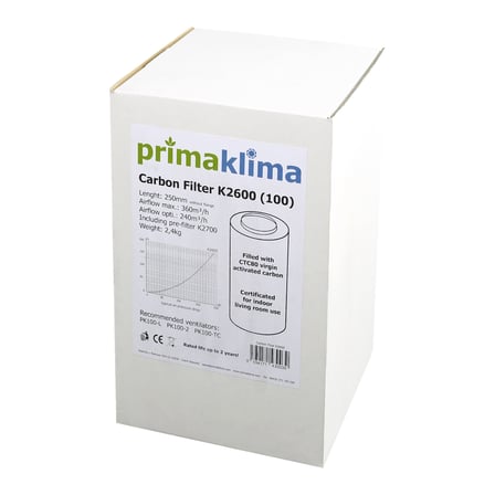 prima klima k2600 karbon filtre 360 m3/h 100 mm