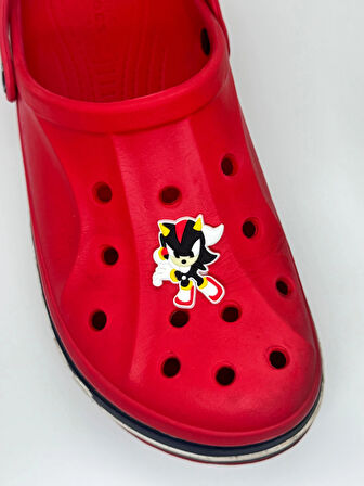 Siyah Sonic Temalı Jibbitz CrocsTerlik Süsü