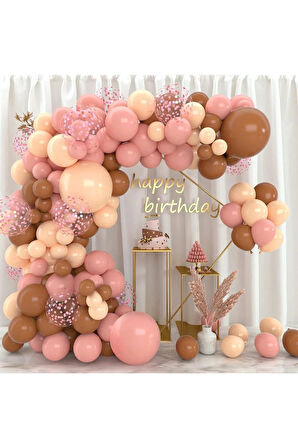 Pembe Kahverengi Balonlar, Doğum Günü parti balon zinciri