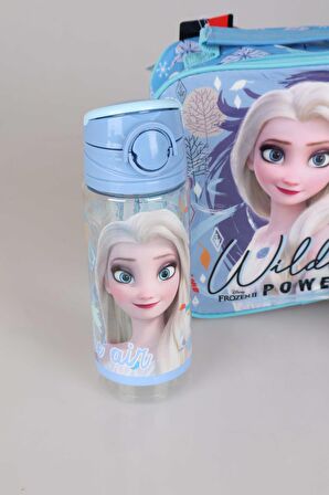 DEKOMUS LİSANSLI "MAVİ KARLAR ÜLKESİ ELSA FROZEN KOLEKSİYONU "BESLENME ÇANTASI,BESLENME KABI VE 500 ML TRITAN MATARA OKUL/KIRTASİYE SETİ