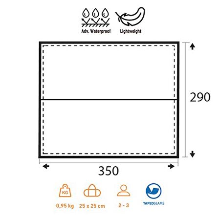 Trimm Trace 290x350 Outdoor Tarp - Yeşil