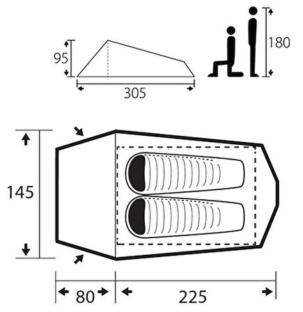 Trimm Spark 2 Kişilik 4 Mevsim Ultralight Çadır