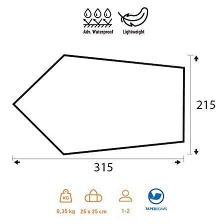 Trimm Trace One 215x315 Outdoor Tarp - Kum Rengi