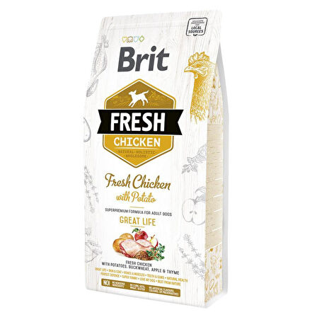 Brit Fresh Tavuk ve Patatesli Yetişkin Köpek Maması 12 Kg