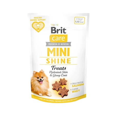 Brit Care Mini Treats Shine Somonlu Yarı Nemli Küçük Irk Köpek Ödül Maması 50 Gr