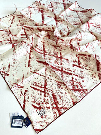 Levidor Tivil Saf İpek Eşarp 49364 Krem Karışık Desen