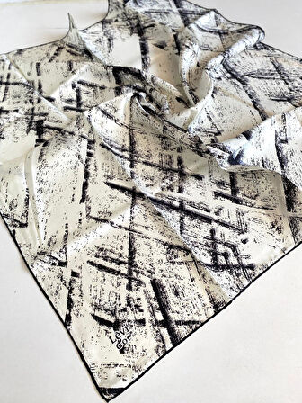 Levidor Tivil Saf İpek Eşarp 49365 Krem Karışık Desen