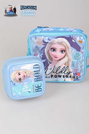 COOL GIRL LİSANSLI FROZEN ELSA BESLENME ÇANTASI VE BESLENME KUTUSU YEMEK SETİ