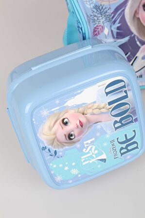 COOL GIRL LİSANSLI FROZEN ELSA BESLENME ÇANTASI VE BESLENME KUTUSU YEMEK SETİ