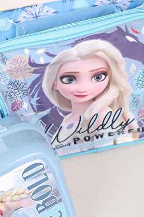 COOL GIRL LİSANSLI FROZEN ELSA BESLENME ÇANTASI VE BESLENME KUTUSU YEMEK SETİ