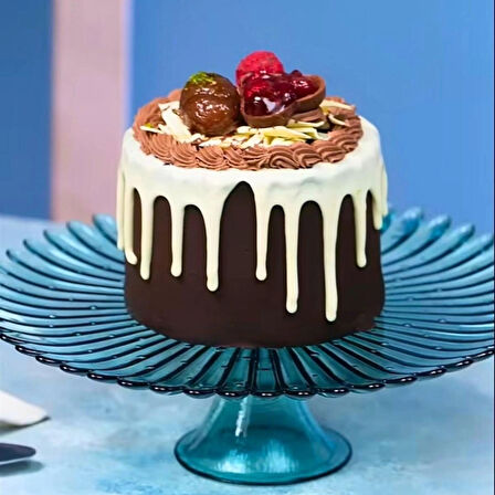 Colorina Çiçek Desenli Ayaklı Kek,pasta Tabağı 32 Cm 