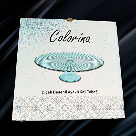 Colorina Çiçek Desenli Ayaklı Kek,pasta Tabağı 32 Cm 