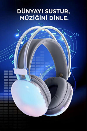 Kablosuz RGB Işıklı Kulak Üstü Bluetooth Kulaklık