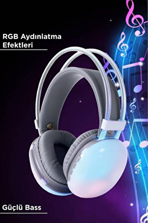 Kablosuz RGB Işıklı Kulak Üstü Bluetooth Kulaklık