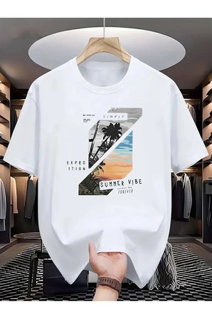 Unisex Summer Vıbe Baskılı Tasarım Tshirt