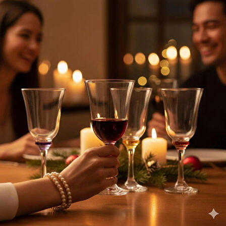 Glass Renkli Ayaklı Cam Kadeh Seti 4’l ü– Mor,Sarı,Turuncu,Kırmızı | Şık Sofra ve Dekoratif Sunum Seti