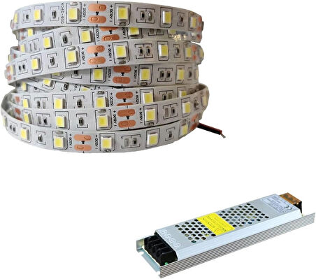Noas 4040 Şerit LED 5 Metre 3200K Gün Işığı ( YL40-4001 ) + Noas 5 Amper 60 Watt Süper Slim LED Trafo